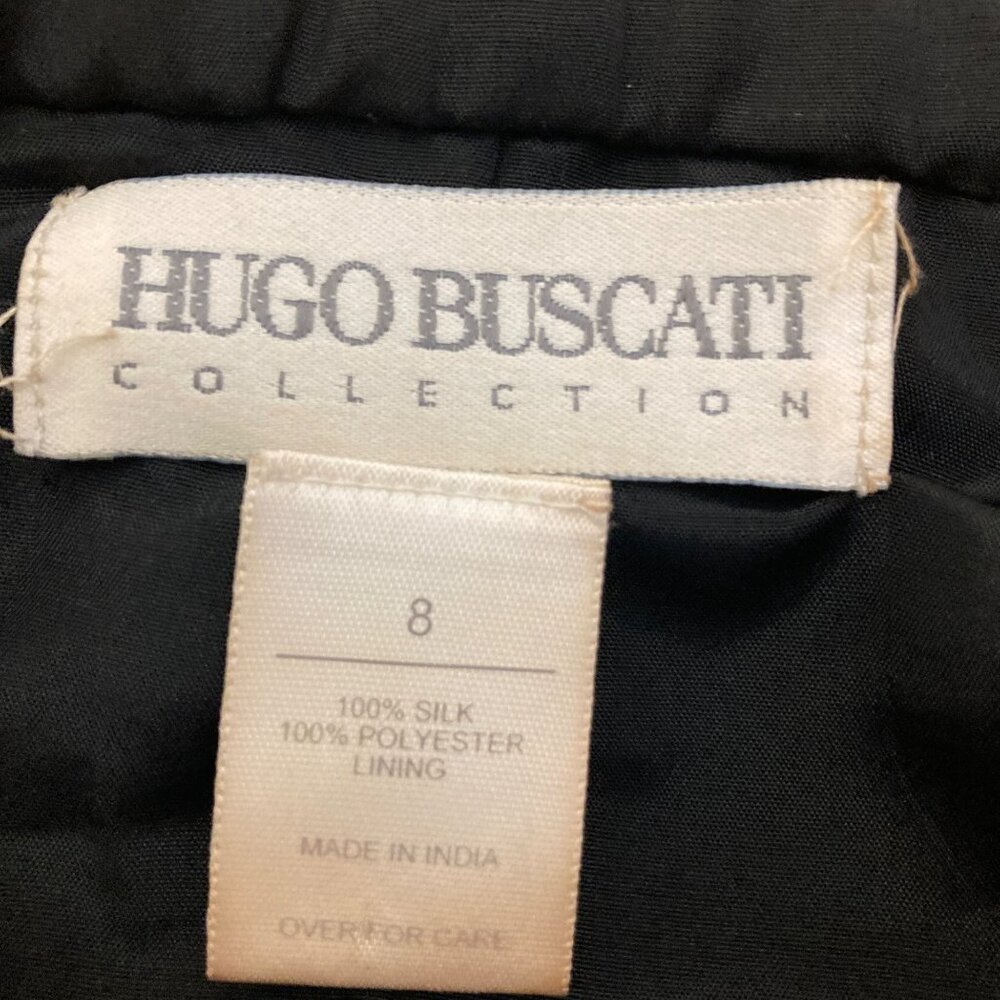 Hugo Buscati Black Beaded One-Shoulder Silk Top Size 8 Vintage Whimsy Goth - Picture 3 of 6